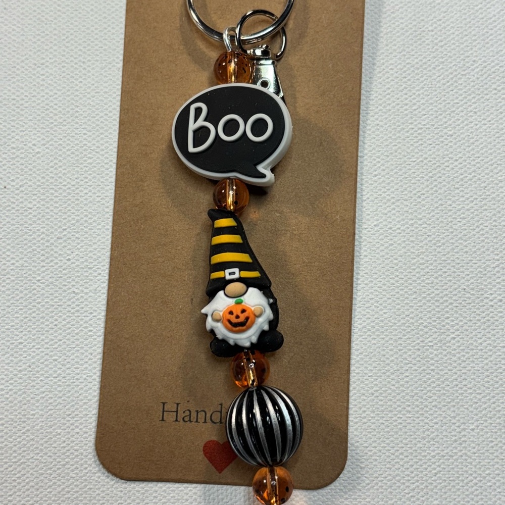 Halloween Gnome Keychain/Purse Charm with Boo Charm